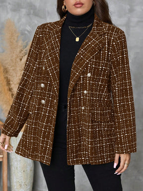Casaco de Blazer Feminino Manga Longa e Botões na Frente - Lea. Plus Size