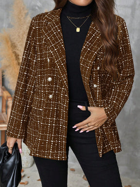 Casaco de Blazer Feminino Manga Longa e Botões na Frente - Lea. Plus Size