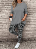 Conjunto Feminino Camisa de Manga Comprida e Legging Georgia. Plus Size