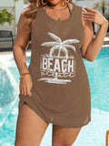 Cobertura Feminina de Praia Estampa de Palmeira - Liz. Plus Size