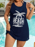 Cobertura Feminina de Praia Estampa de Palmeira - Liz. Plus Size