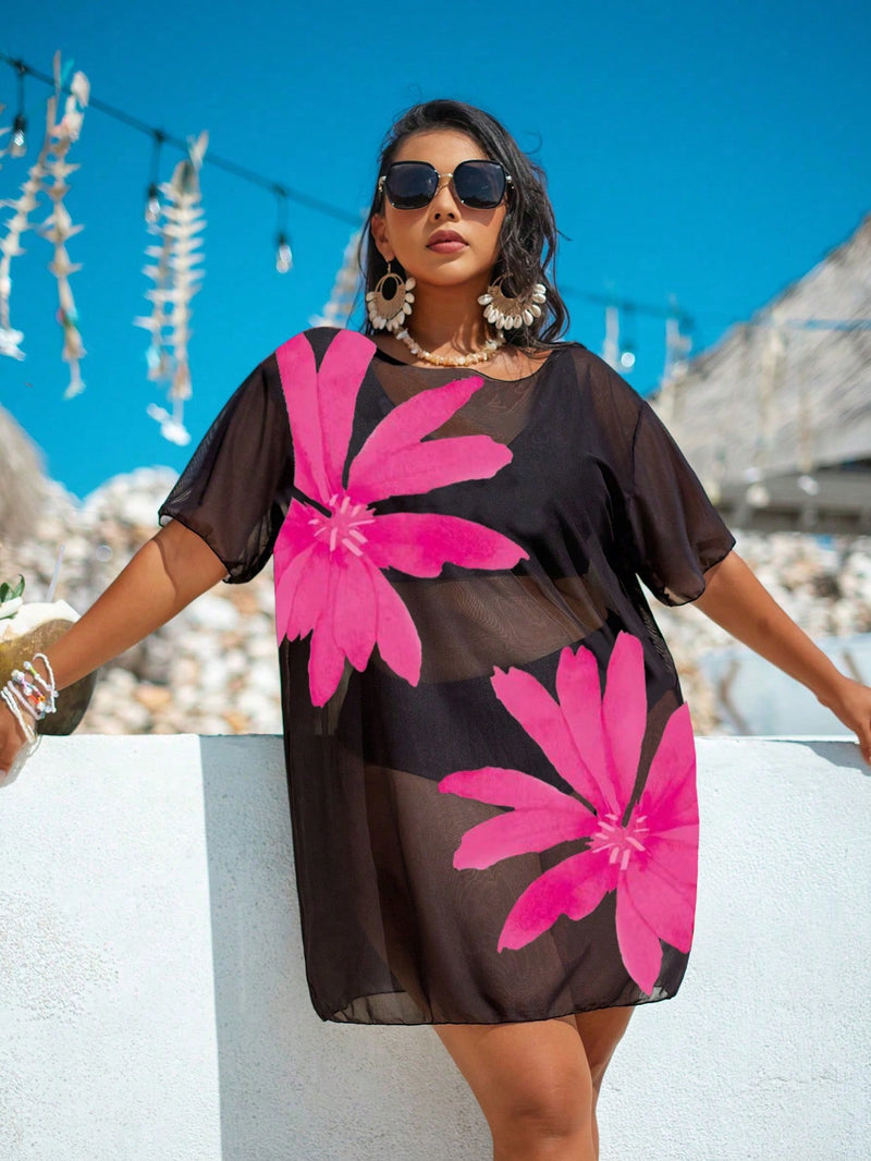 Cobertura de Praia Feminina em Tela - Charlotte. Plus Size