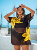 Cobertura de Praia Feminina em Tela - Charlotte. Plus Size