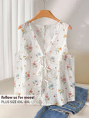 Colete Feminino Sem Mangas com Amarração na Frente - Cristina. Plus Size