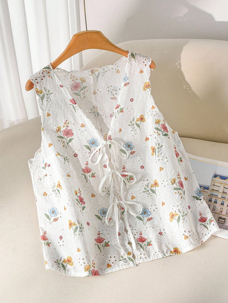 Colete Feminino Sem Mangas com Amarração na Frente - Cristina. Plus Size