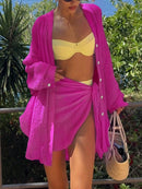 Conjunto Feminino 2 peças Camisa e Mini Saia - Rebeka