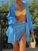 Conjunto Feminino 2 peças Camisa e Mini Saia - Rebeka