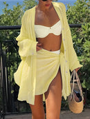 Conjunto Feminino 2 peças Camisa e Mini Saia - Rebeka