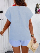 Conjunto Feminino Camisa Gola Redonda E Short Casual Debora Plus Size