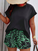 Conjunto Feminino Camisa Gola Redonda E Short Casual Debora Plus Size