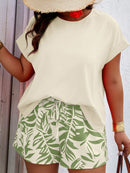 Conjunto Feminino Camisa Gola Redonda E Short Casual Debora Plus Size