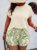 Conjunto Feminino Camisa Gola Redonda E Short Casual Debora Plus Size