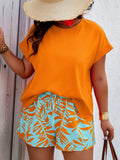 Conjunto Feminino Camisa Gola Redonda E Short Casual Debora Plus Size