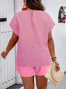 Conjunto Feminino Camisa Gola Redonda E Short Casual Debora Plus Size