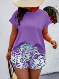 Conjunto Feminino Camisa Gola Redonda E Short Casual Debora Plus Size