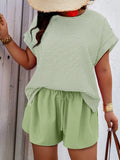 Conjunto Feminino Camisa Gola Redonda E Short Casual Debora Plus Size