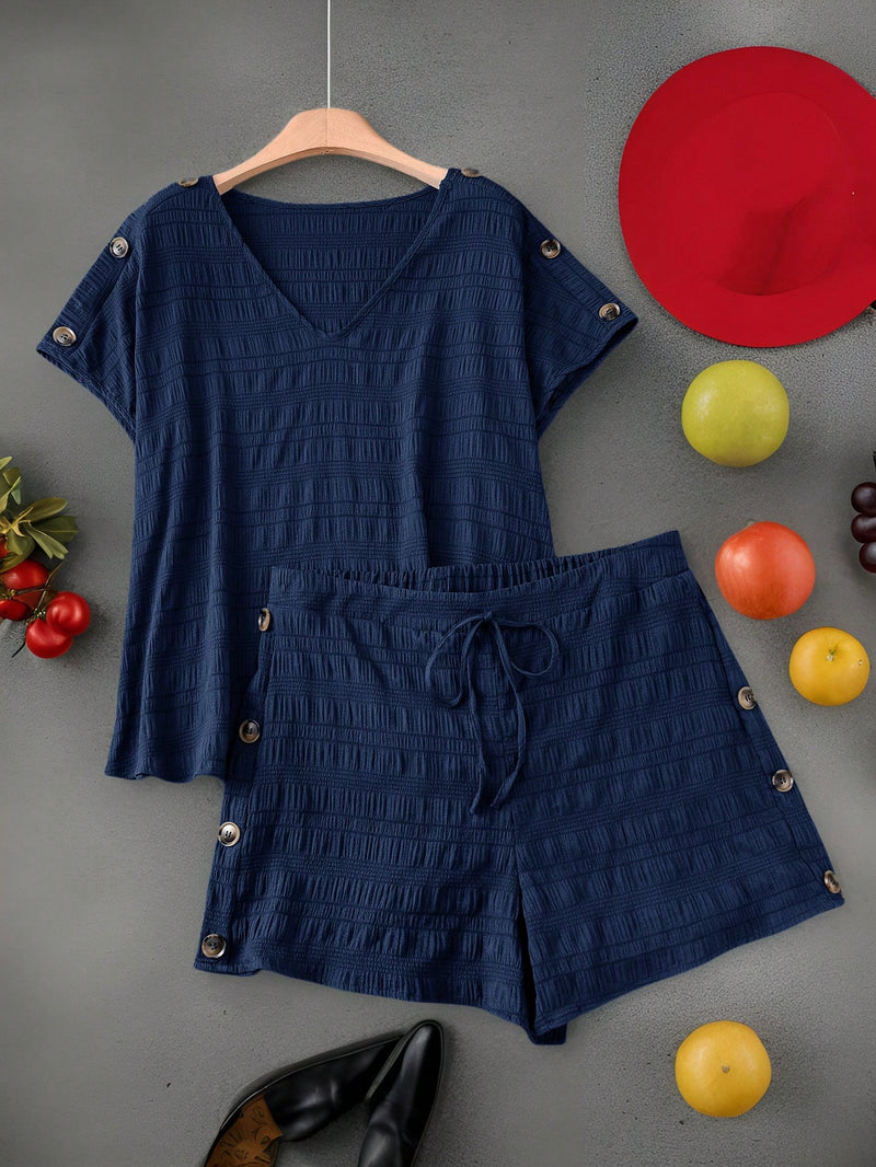 Conjunto Feminino Camisa de Manga Curta e Shorts - Dinz. Plus Size