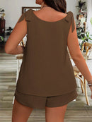 Conjunto Feminino Com Alça De Amarrar Sara Plus Size