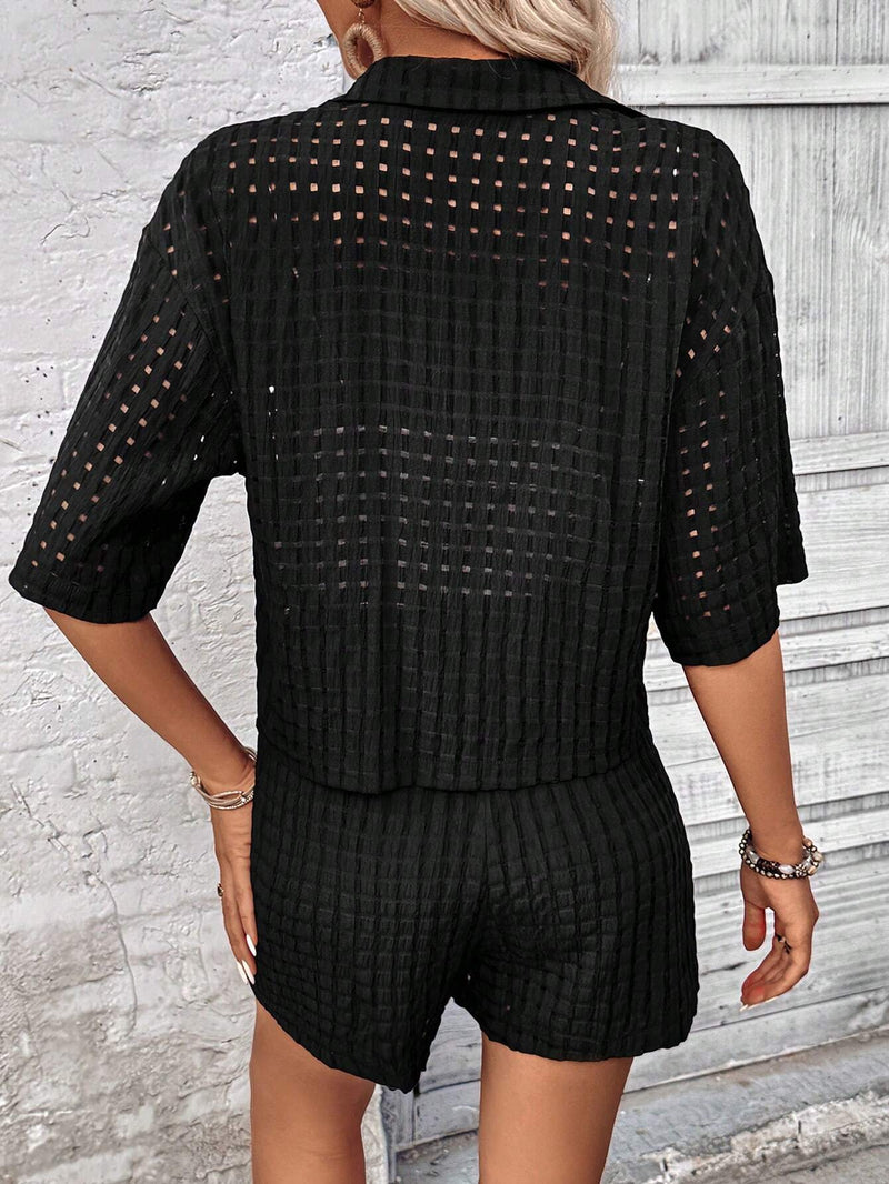 Conjunto Feminino De Camisa de manga curta E Shorts -Lysandra
