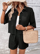 Conjunto Feminino De Camisa de manga curta E Shorts -Lysandra