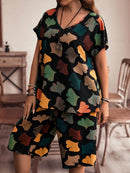 Conjunto Feminino de Manga Curta e Bermuda - Alisse. Plus Size.