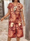 Conjunto Feminino de Manga Curta e Bermuda - Alisse. Plus Size.