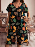 Conjunto Feminino de Manga Curta e Bermuda - Alisse. Plus Size
