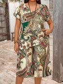 Conjunto Feminino de Manga Curta e Bermuda - Alisse. Plus Size