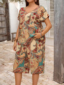 Conjunto Feminino de Manga Curta e Bermuda - Alisse. Plus Size