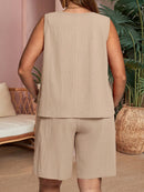 Conjunto Feminino de Regata Gola Redonda e Short - Miranda. Plus Size