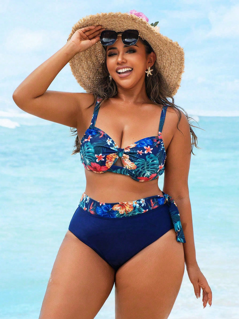 Conjunto de Biquíni Feminino 2 Peças com Top Assimétrico - Serena. Plus Size