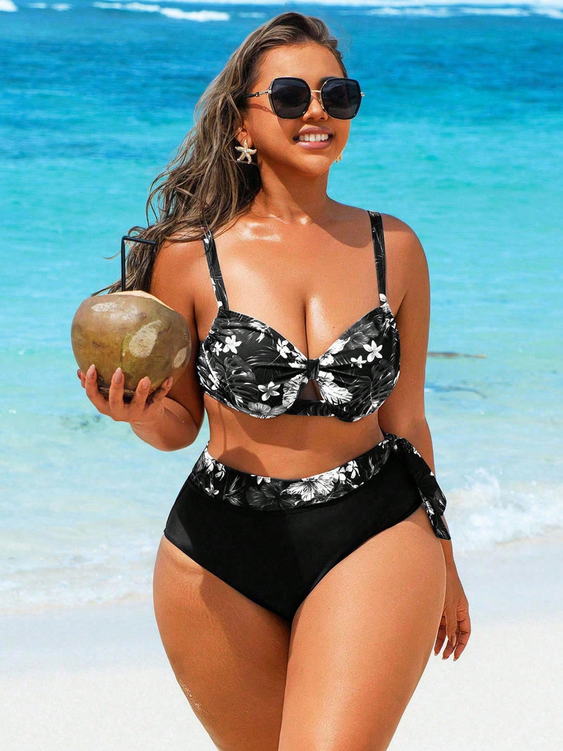Conjunto de Biquíni Feminino 2 Peças com Top Assimétrico - Serena. Plus Size