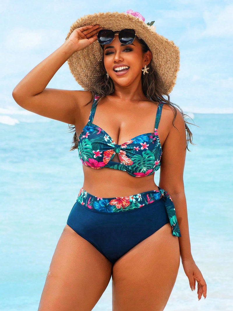 Conjunto de Biquíni Feminino 2 Peças com Top Assimétrico - Serena. Plus Size