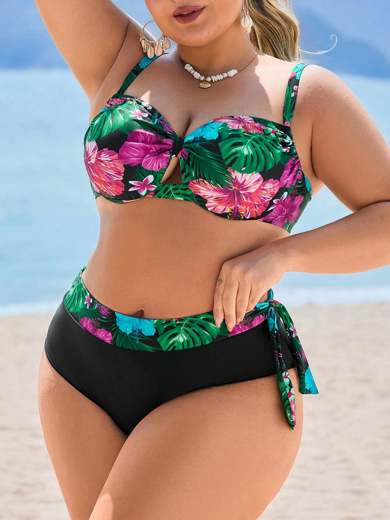 Conjunto de Biquíni Feminino 2 Peças com Top Assimétrico - Serena. Plus Size