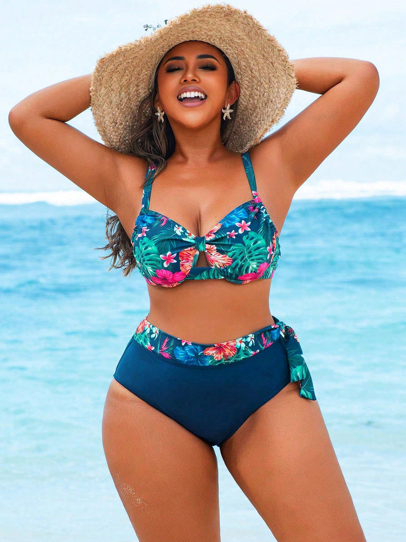 Conjunto de Biquíni Feminino 2 Peças com Top Assimétrico - Serena. Plus Size