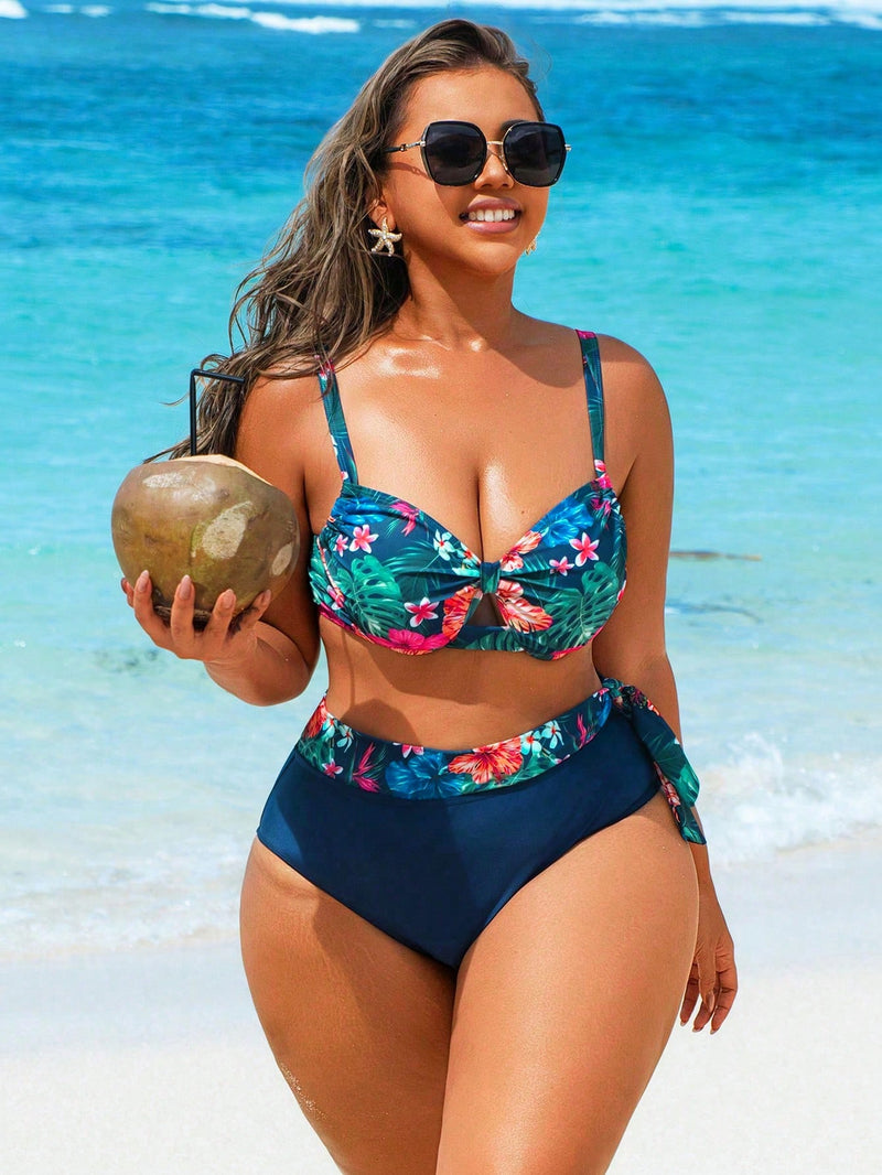 Conjunto de Biquíni Feminino 2 Peças com Top Assimétrico - Serena. Plus Size