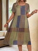 Vestido Feminino Xadrez Manga Curta Louiss