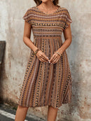 Vestido Feminino Xadrez Manga Curta Louiss