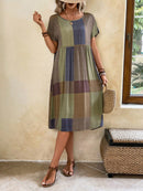 Vestido Feminino Xadrez Manga Curta Louiss