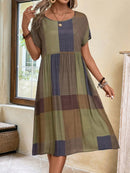 Vestido Feminino Xadrez Manga Curta Louiss