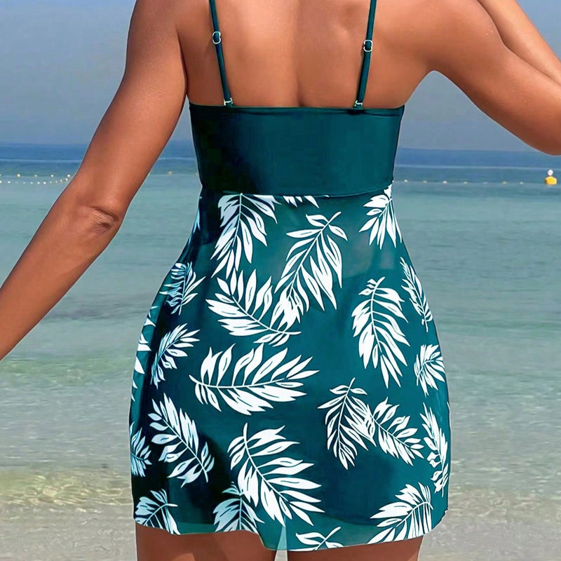 Tankini feminino alças finas estampado Génova