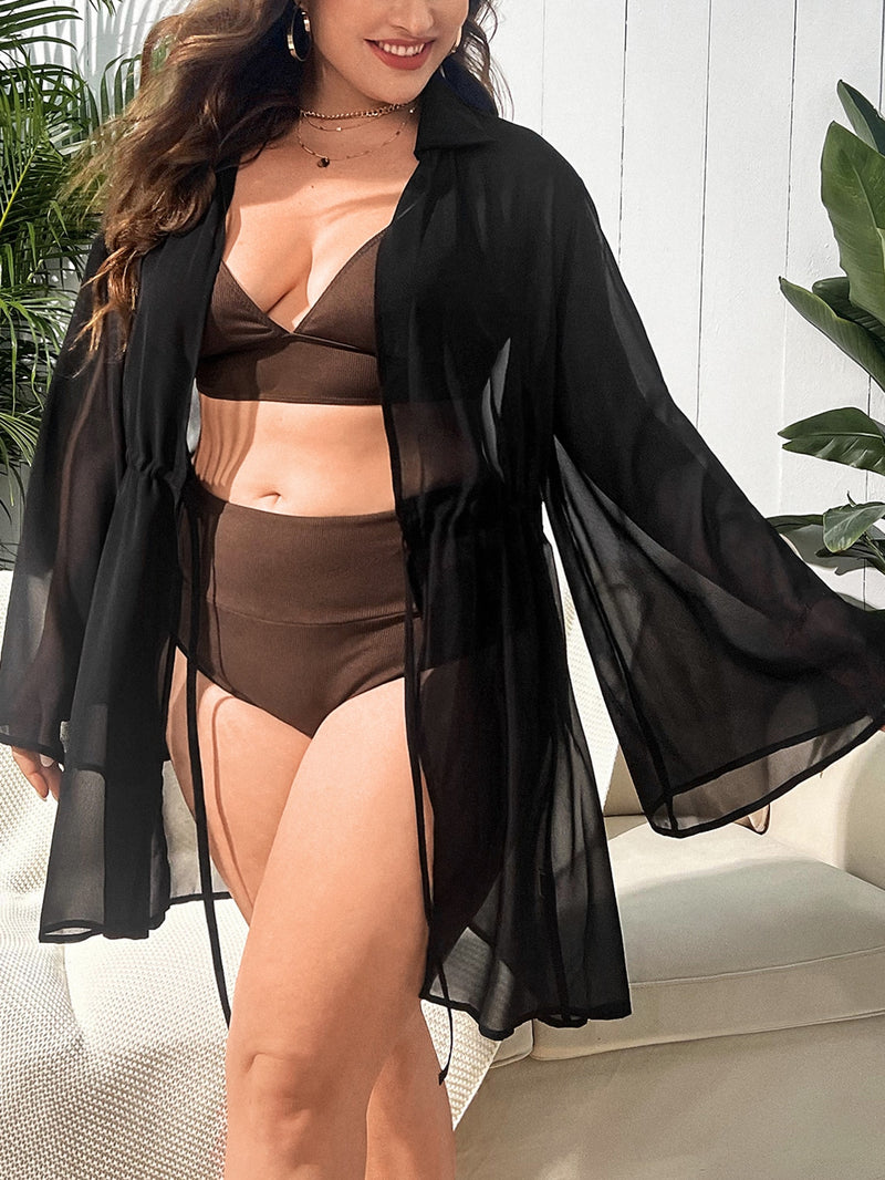 Saída De Praia Feminina Tipo Quimono Gretta Plus Size 