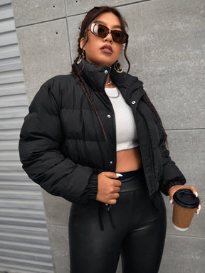 Jaqueta Feminina térmica com botões frontais Kessia. Plus Size