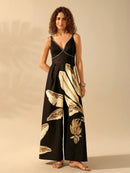 Macacão Feminino De Perna Larga Sofia