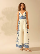 Macacão Feminino De Perna Larga Sofia