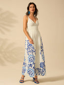 Macacão Feminino De Perna Larga Sofia