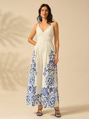 Macacão Feminino De Perna Larga Sofia