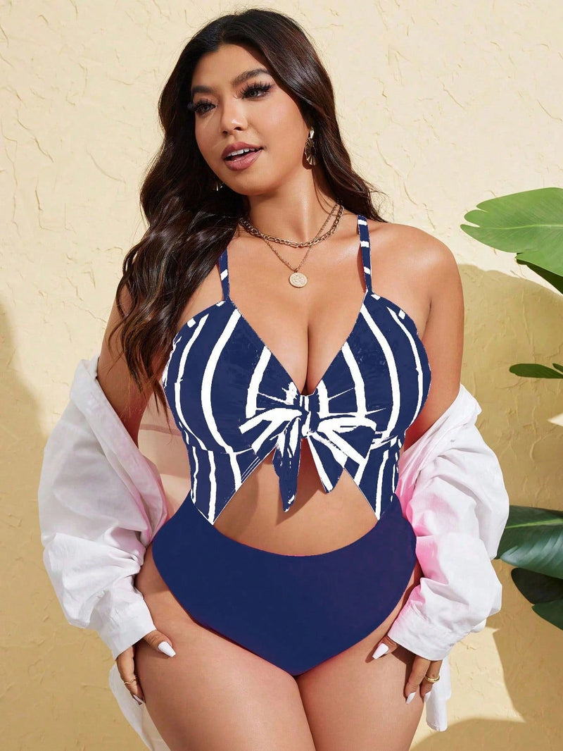 Maiô Feminino Decote em V Profundo Ajustável - Luena. Plus Size