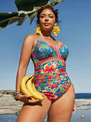 Maiô Feminino com EstampaTropicais - Mirla. Plus Size