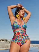 Maiô Feminino com EstampaTropicais - Mirla. Plus Size